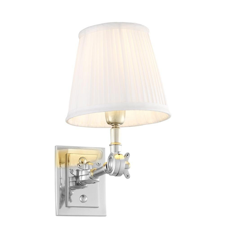 Бра Wall Lamp Wentworth Single Nickel+White Никель Белый Бра Wall Lamp Wentworth Single Nickel+White Никель Белый в Перми | Loft Concept