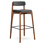 Барный стул из массива ясеня с обивкой из рогожки Elegant Ash варинант исполнения - 3 | Loft Concept в Перми