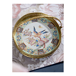 Блюдо фарфоровое с бронзовой ручкой Paradise Dish with Handle варинант исполнения - 4 | Loft Concept в Перми