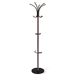 Вешалка коричневая с круглым основанием и черными металлическими крючками Industrial Metal Rust варинант исполнения - 1 | Loft Concept в Перми