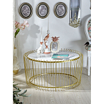 Журнальный столик с столешницей из мрамора на металлическом основании Table Vertical Planes варинант исполнения - 3 | Loft Concept в Перми