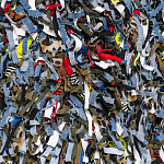 Ковер прямоугольный разноцветный из джинсовой одежды Zero Waste варинант исполнения - 2 | Loft Concept в Перми