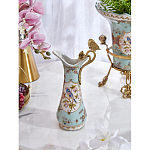 Кувшин с цветочным рисунком и бронзовой ручкой Blue Garden варинант исполнения - 6 | Loft Concept в Перми