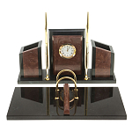 Настольный письменный набор из лемезита и змеевика с часами Royal Accessory варинант исполнения - 1 | Loft Concept в Перми