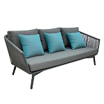 Диван трехместный уличный серый Gray Fiber варинант исполнения - 1 | Loft Concept в Перми