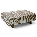 Кофейный стол Kenya Coffee Table Bone Inlay ZEBRA Beige  варинант исполнения - 3 | Loft Concept в Перми