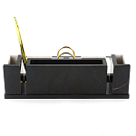 Настольный письменный набор из белого мрамора и змеевика Marble Accessory варинант исполнения - 3 | Loft Concept в Перми