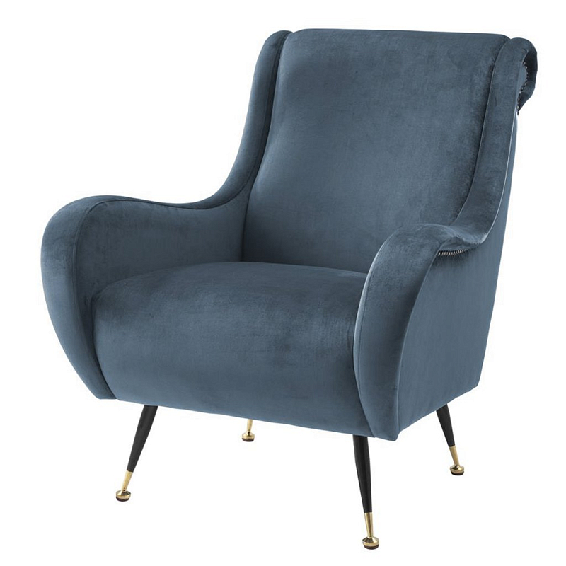 Eichholtz Chair Giardino gray blue Кресло Сизый Черный в Перми | Loft Concept 