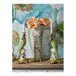 Ваза высокая из фарфора на бронзовом основании Turquoise Blooming Garden варинант исполнения - 10 | Loft Concept в Перми