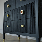 Бельевой Комод с 4 ящиками Elsa Dreams Black варинант исполнения - 3 | Loft Concept в Перми