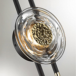 Бра черного цвета с круглым прозрачным стеклянным плафоном Virelia  варинант исполнения - 4 | Loft Concept в Перми