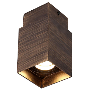 Накладной спот коричневого цвета с патиной Locky