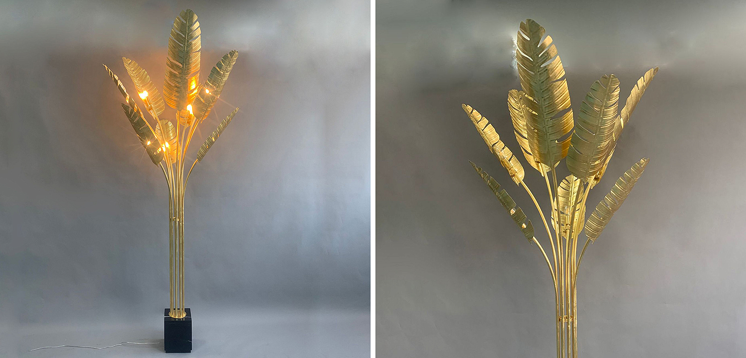 Торшер Gold Palm Leaves Floor Lamp Торшер Gold Palm Leaves Floor Lamp - Loft-Concept в Перми