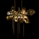 Люстра подвесная с 18-ю стеклянными плафонами с вертикальными подвесками Gilded Mirage  варинант исполнения - 4 | Loft Concept в Перми