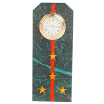 Часы погон ВС подарочные настольные из натурального камня Змеевик Military Clock варинант исполнения - 10 | Loft Concept в Перми