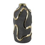 Ваза с золотыми акцентными полосами на черном матовом фоне Accent Tape варинант исполнения - 2 | Loft Concept в Перми