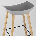 Барный стул на ножках из натурального дерева Boras Grey варинант исполнения - 6 | Loft Concept в Перми