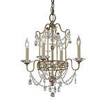 Люстра подвеная с 4-мя лампами и стеклянными подвесками в классическом стиле Feiss варинант исполнения - 1 | Loft Concept в Перми