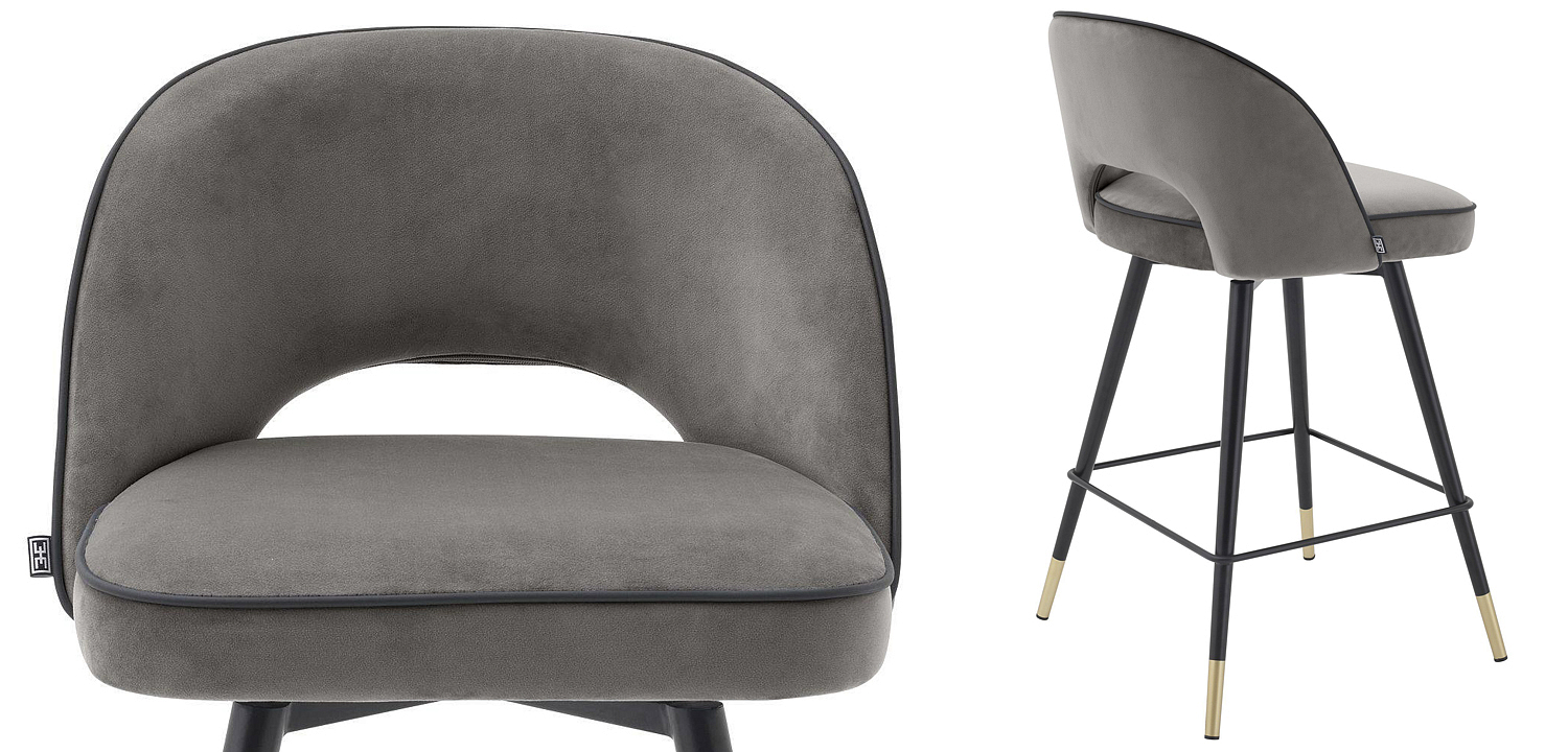 Комплект полубарных стульев Eichholtz Counter Stool Cliff set of 2 grey Комплект полубарных стульев Eichholtz Counter Stool Cliff set of 2 grey - Loft-Concept в Перми