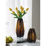 Ваза стеклянная янтарного цвета с текстурированным силуэтом Carambola варинант исполнения - 5 | Loft Concept в Перми