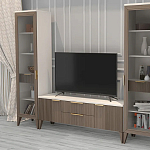 Витрина левая 1-дверная с ящиком и 5-ю белыми полками Harper Line варинант исполнения - 2 | Loft Concept в Перми