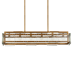 Люстра прямоугольная из толстого литого стекла Cast Glass варинант исполнения - 1 | Loft Concept в Перми