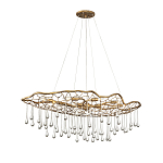 Люстра подвесная золотого цвета с металлическим сетчатым основанием и стеклянными каплевидными подвесками Hinkley варинант исполнения - 7 | Loft Concept в Перми