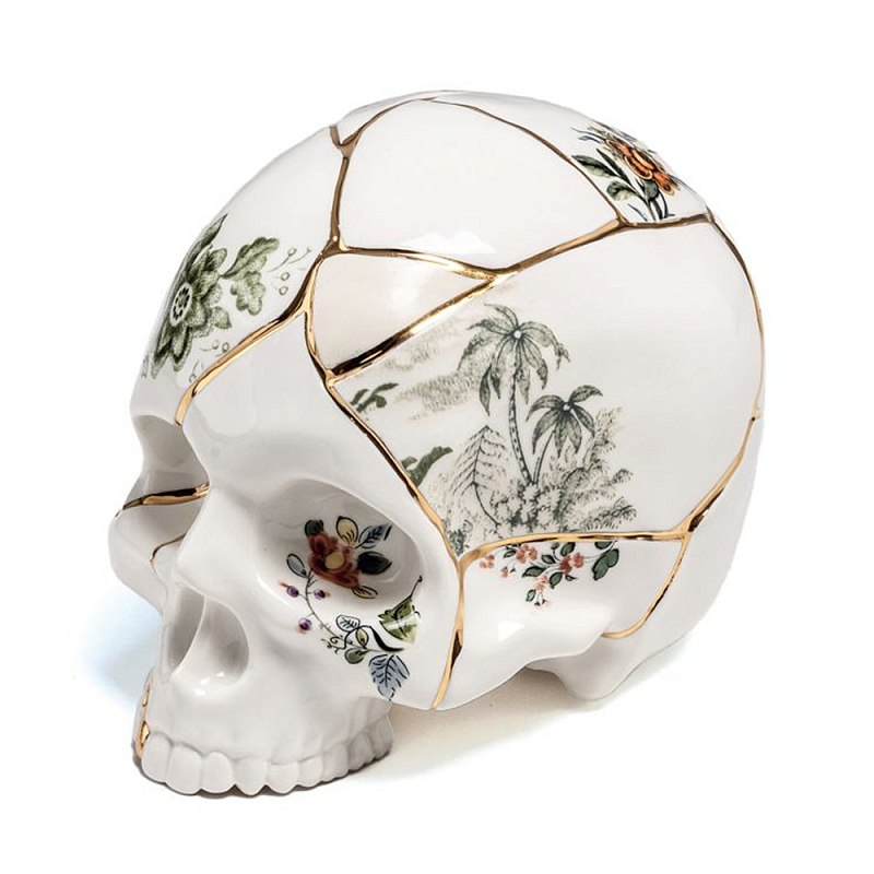 Статуэтка Seletti Skull Белый Золотой Мульти в Перми | Loft Concept 