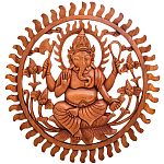 Панно из дерева круглое Ганеша Panel With Animals варинант исполнения - 1 | Loft Concept в Перми