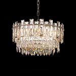 Круглая люстра с хрустальными подвесками на серебряном каркасе Gorgeous Crystal Light варинант исполнения - 8 | Loft Concept в Перми