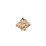 Подвесной светильник с плафоном из фактурного светло-янтарного стекла Light Ensemble варинант исполнения - 2 | Loft Concept в Перми