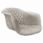 Барный стул со спинкой и мягкой обивкой с ромбами на 4-х деревянных ножках Бежевый Велюр Ava Charm варинант исполнения - 2 | Loft Concept в Перми