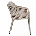 Стул серо-бежевый с декоративным плетением на спинке и подлокотниках Chair Weave варинант исполнения - 2 | Loft Concept в Перми