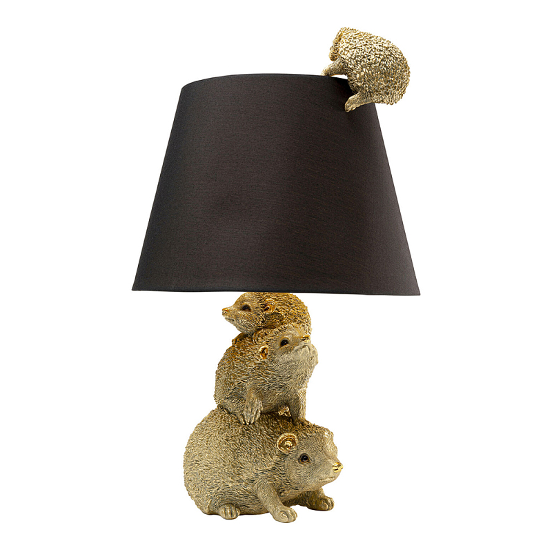 Настольная лампа для детской комнаты Ежики Черный Золотой в Перми | Loft Concept 