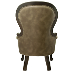 Кресло кожаное с мягкими подлокотниками на 4-х деревянных ножках Evelyn Classical Armchair варинант исполнения - 2 | Loft Concept в Перми