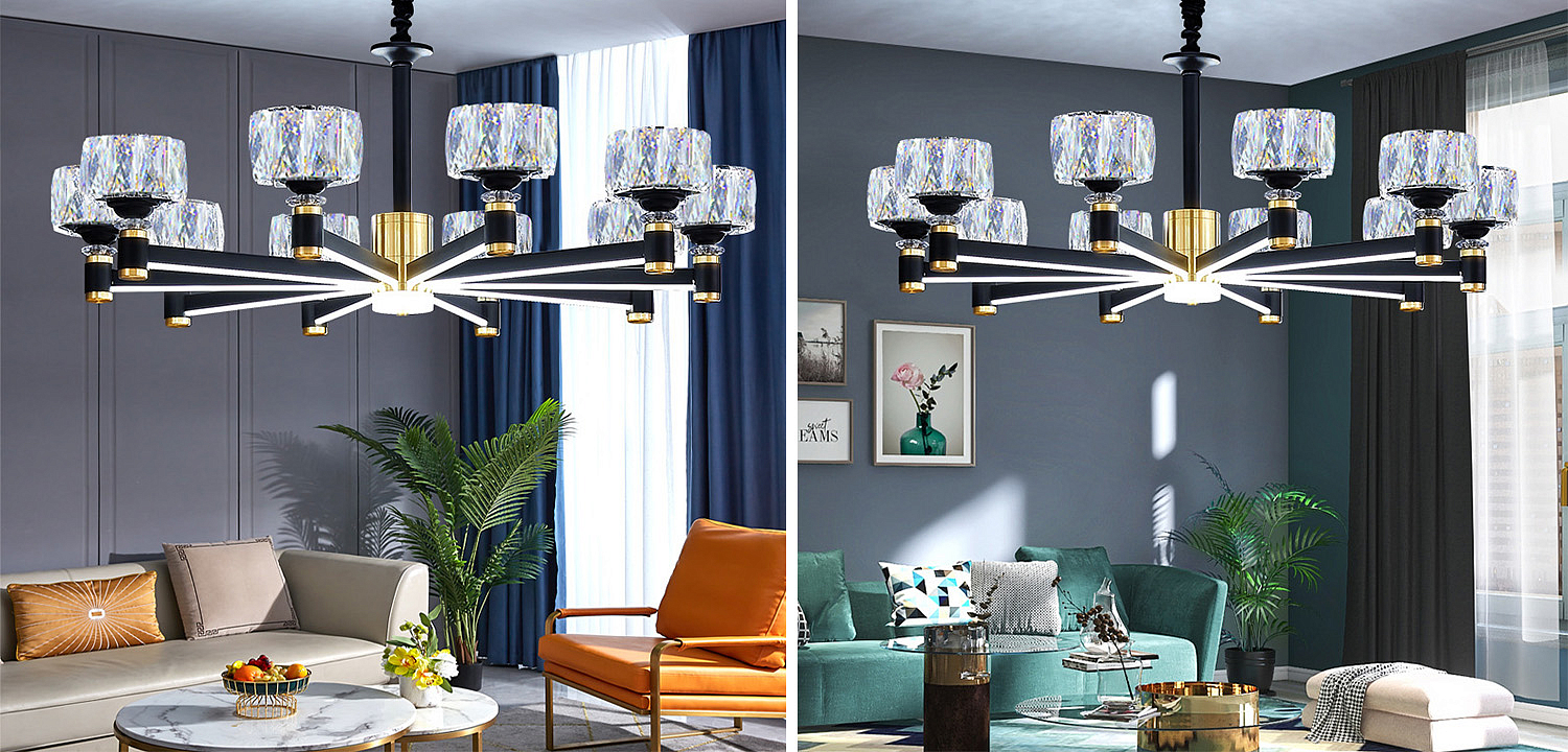 Дизайнерская Люстра 10 хрустальных плафонов Crystal Shades Chandelier Дизайнерская Люстра 10 хрустальных плафонов Crystal Shades Chandelier - Loft-Concept в Перми