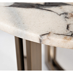 Столик журнальный с круглой мраморной столешницей Unique Stone Design варинант исполнения - 3 | Loft Concept в Перми