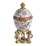 Шкатулка в форме яйца на величественных львах из фарфора с бронзовыми элементами Eden Garden варинант исполнения - 4 | Loft Concept в Перми