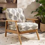 Кресло с каркасом из массива дуба Deniaud Oak Rhombus Beige Armchair варинант исполнения - 6 | Loft Concept в Перми