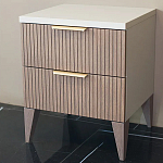 Тумба прикроватная коричневая с белой столешницей и двумя ящиками Harper Line варинант исполнения - 1 | Loft Concept в Перми