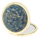 Зеркало карманное складное круглое из натурального камня Лазурит в подарочной упаковке Gold Stone Mirrors варинант исполнения - 2 | Loft Concept в Перми