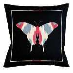 Подушка декоративная бабочка с узором красного и серого цвета Ikat Pattern варинант исполнения - 1 | Loft Concept в Перми