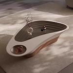 Журнальный столик фигурный со стеклянной столешницей Table Drop варинант исполнения - 1 | Loft Concept в Перми