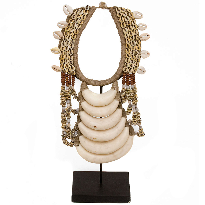 Этническое ожерелье из ракушек Beige Shells Necklace Бежевый Коричневый Черный в Перми | Loft Concept 