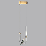 Подвесной светильник с декоративной фигуркой птицы на прозрачной изогнутой трубке Ganthea варинант исполнения - 4 | Loft Concept в Перми