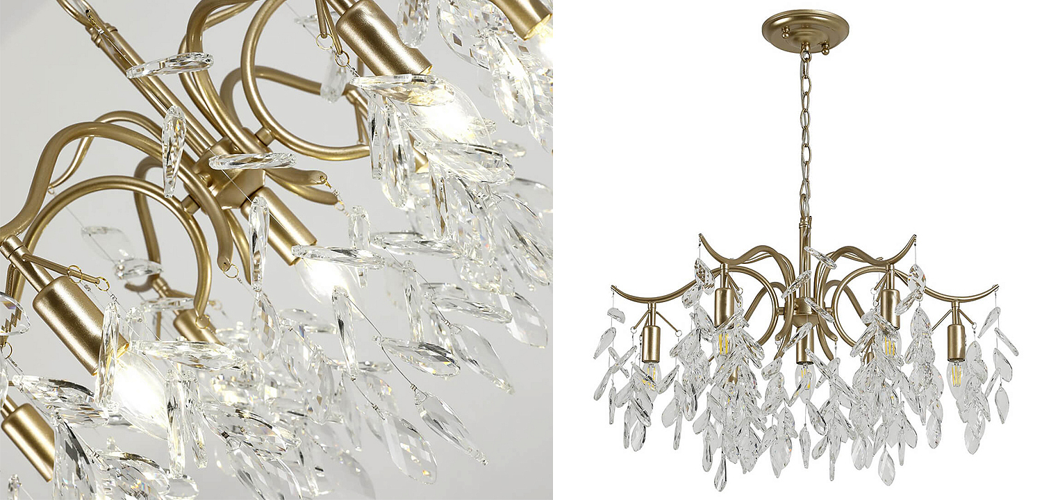 Люстра Hanging Crystal Leaves Chandelier 71 Люстра Hanging Crystal Leaves Chandelier 71 - Loft-Concept в Перми