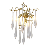Бра с декором в виде ветвей и стеклянных подвесок в форме капель Droplet Chandelier варинант исполнения - 2 | Loft Concept в Перми