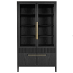 Витрина Primo со стеклянными фасадами и буфетом шпон Черный дуб варинант исполнения - 1 | Loft Concept в Перми