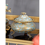 Шкатулка голубого цвета с золотым растительным узором Eden Garden варинант исполнения - 3 | Loft Concept в Перми