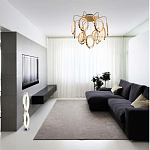 Потолочный светильник светодиодный с золотистым каркасом Ring of Fire варинант исполнения - 1 | Loft Concept в Перми